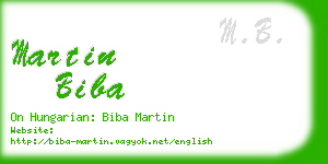martin biba business card